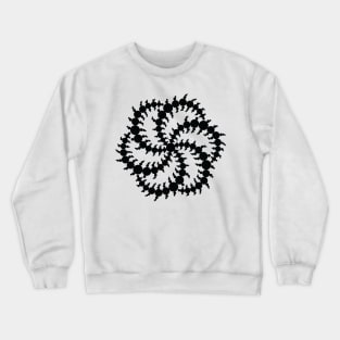 Double Six Sided Triskelion Crop Circle Crewneck Sweatshirt